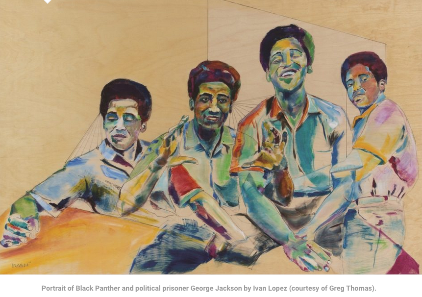Portrait of Black Panther and political prisoner George Jackson by Ivan Lopez (courtesy of Greg Thomas).